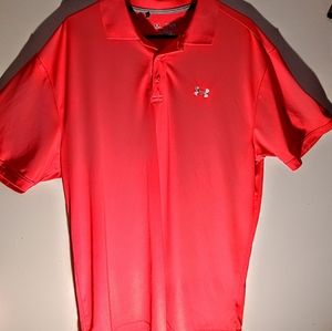 Neon orange Under Armor extra large collared shirt.